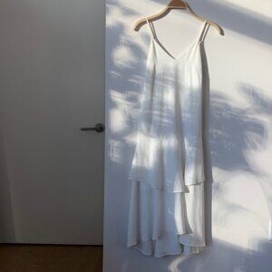 NWT Keepsake The Label Nostalgia Ivory White Ruffle Midi Dress Size S